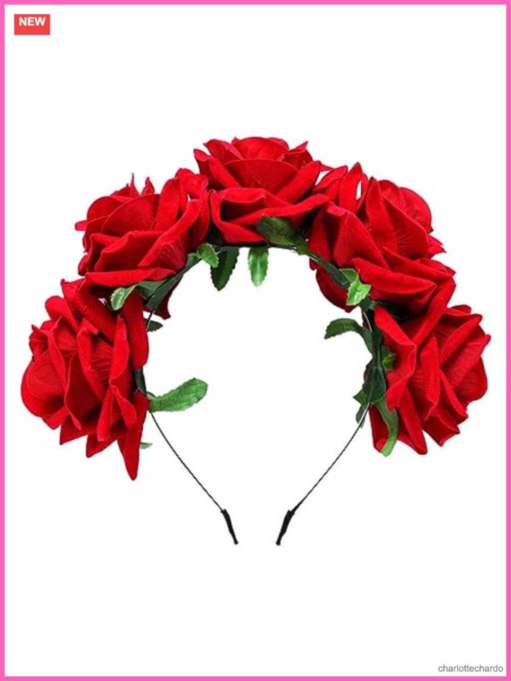 Floral Rose Crown Headband Day of the Dead Wedding Hair Garland
